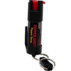 Pepper Shot 1.2% MC 1/2 oz Pepper Spray Belt Clip and Quick Release Key Chain