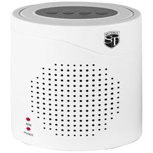 Barking dog alarm device for non-lethal self-defense and security.