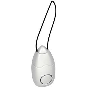 Alarm door guard with built-in flashlight for self-defense and security.