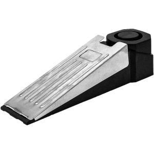 Door stop alarm device for enhanced home security and safety.